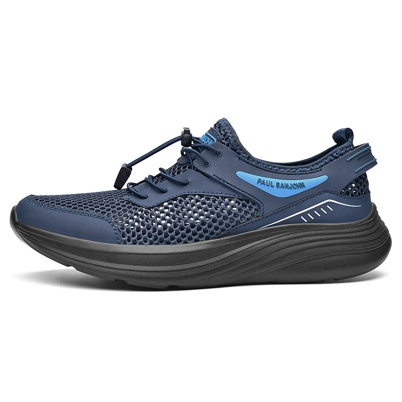 Men Sports Shoes Breathable Lightweight Mesh Comfortable Durable Soft Soled Tennis Shoes Outdoor Leisure Fitness Training Shoes