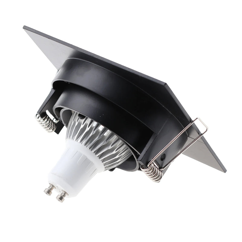 Round Square Recessed Downlight Black White GU10 MR16 Spotlight Bulb Socket Mounting Ceiling Spot Lights Lamp Frame Lamp Holder