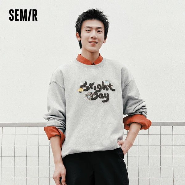 អាវយឺតបុរស Semir កមូល ទន់ រលុង 2026 អាវយឺតសម្រាប់គូស្នេហ៍ ស្ទីលអាវប៉ាក់ធម្មតា ពាក់ជារៀងរាល់ថ្ងៃ