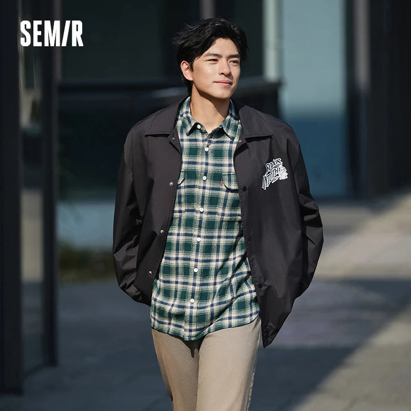 Semir Practical Jacket Fashion Printed Loose Waterproof Stain-Resistant Men Stylish Outerwear 2026 Spring