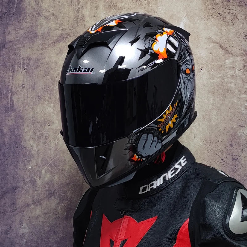 AIS Motorcycle Helmet cool Modular Moto Helmet With Inner Sun Visor Safety Double Lens Racing Full Face the Helmet Moto Helmet