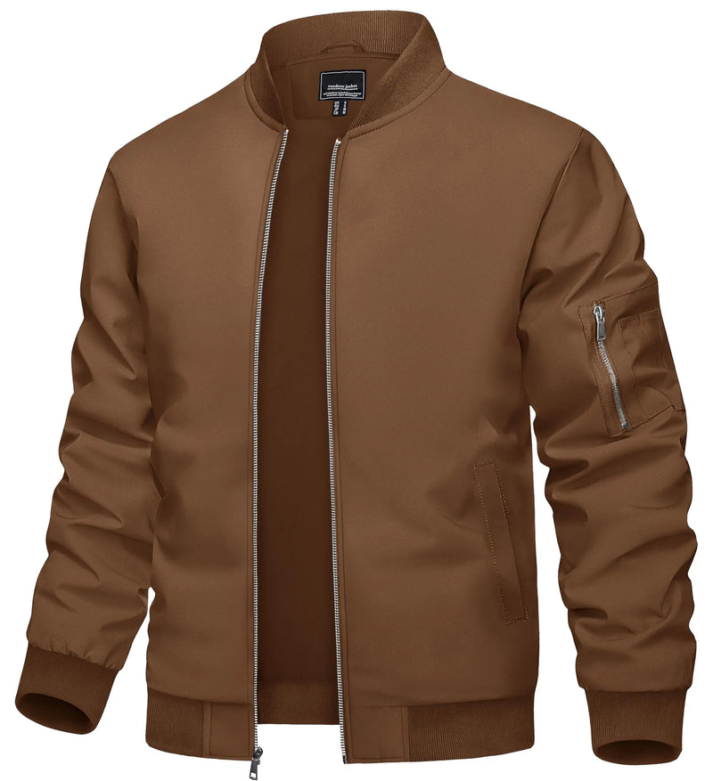 TACVASEN Men's Lightweight Windbreaker Bike Jacket Spring Autumn Casual Zip Up Coat With Pockets Fashion Streetwear Outerwear