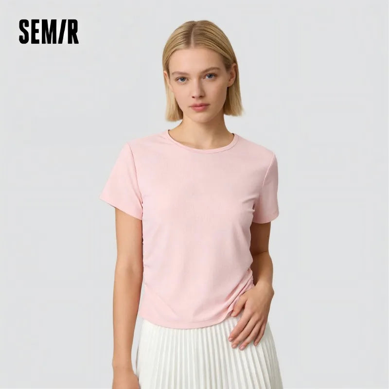 Semir Womens Tshirt 2026 Short Style Cool Feeling Slim Moisture Wicking Quick Dry Casual Soft