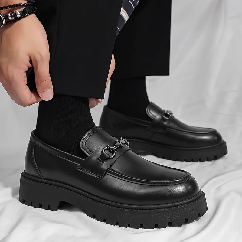 Men's casual business leather shoes Four seasons soft-sole non-slip comfort breathable light outdoor walking dress leather shoes