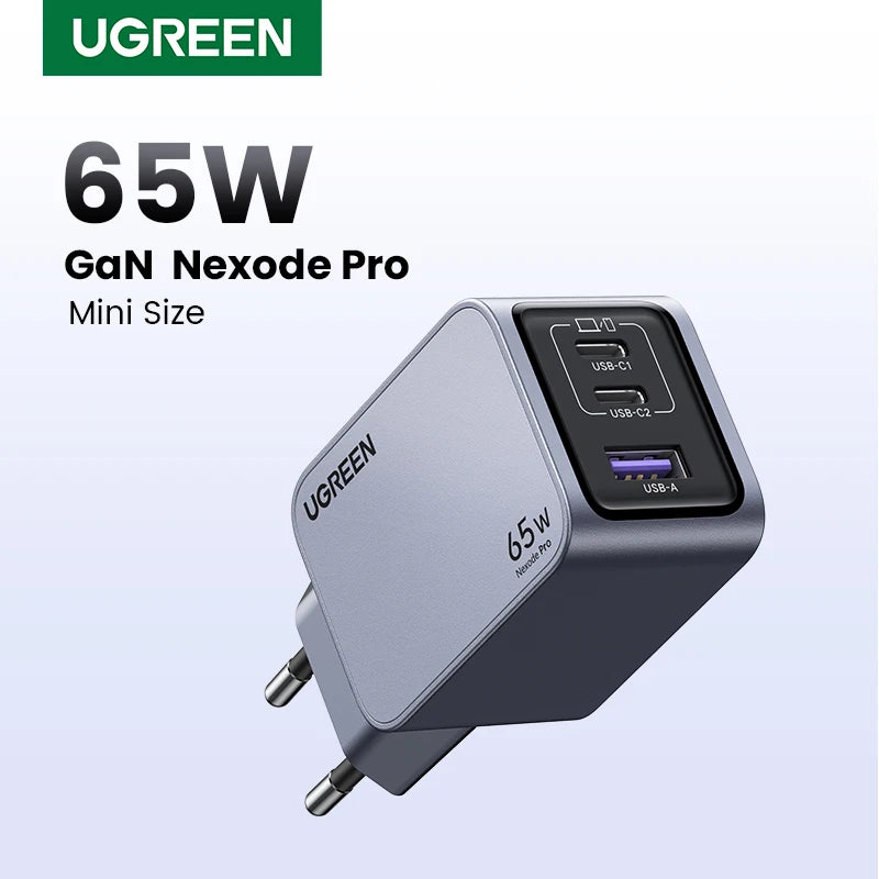 UGREEN 65W GaN Charger Type C Quick Charge 4.0 3.0 USB Charger For iPhone 18 17 16 Pro Macbook Air Laptop Tablet PD Fast Charger