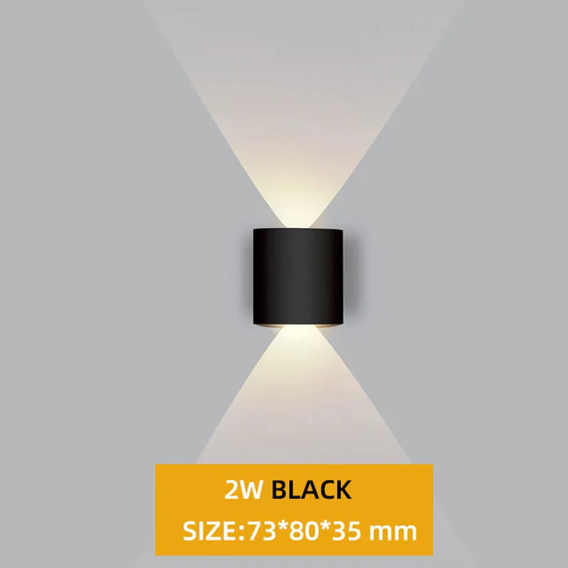 ចង្កៀងជញ្ជាំងខាងក្នុង LED 4W/6W/8W/10W/12W ការពារទឹកជ្រាប IP65 ចង្កៀងជញ្ជាំងអាលុយមីញ៉ូម ចង្កៀងសួនច្បារសម្រាប់បំភ្លឺបន្ទប់ទទួលភ្ញៀវ ជណ្តើរ