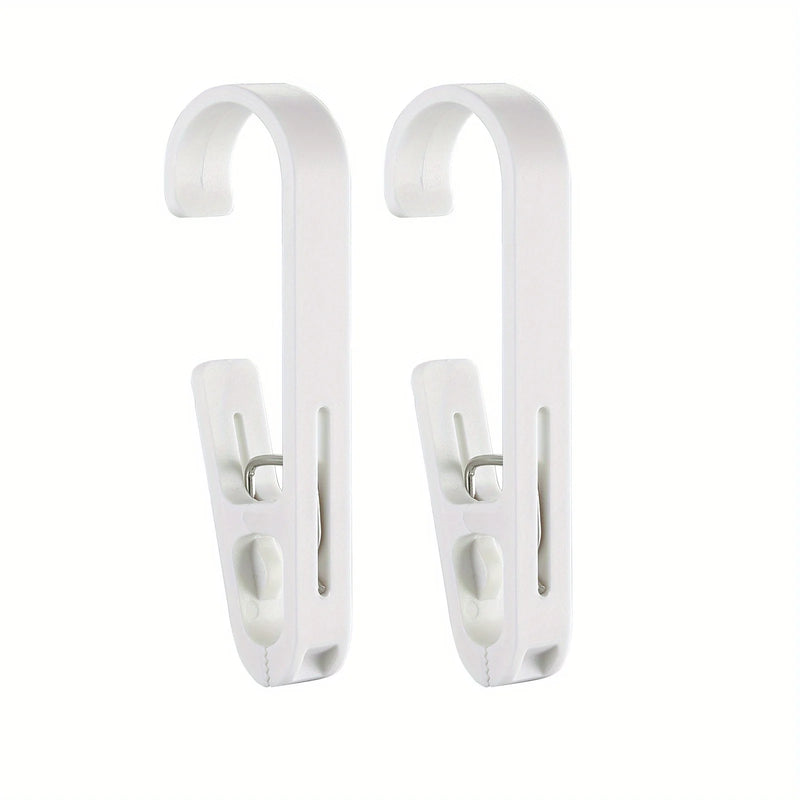 2pcs Heavy Duty Plastic Clothes Pins Towel Clips with S Hooks Multipurpose Laundry Hanging Clips for Home Apparel Store.