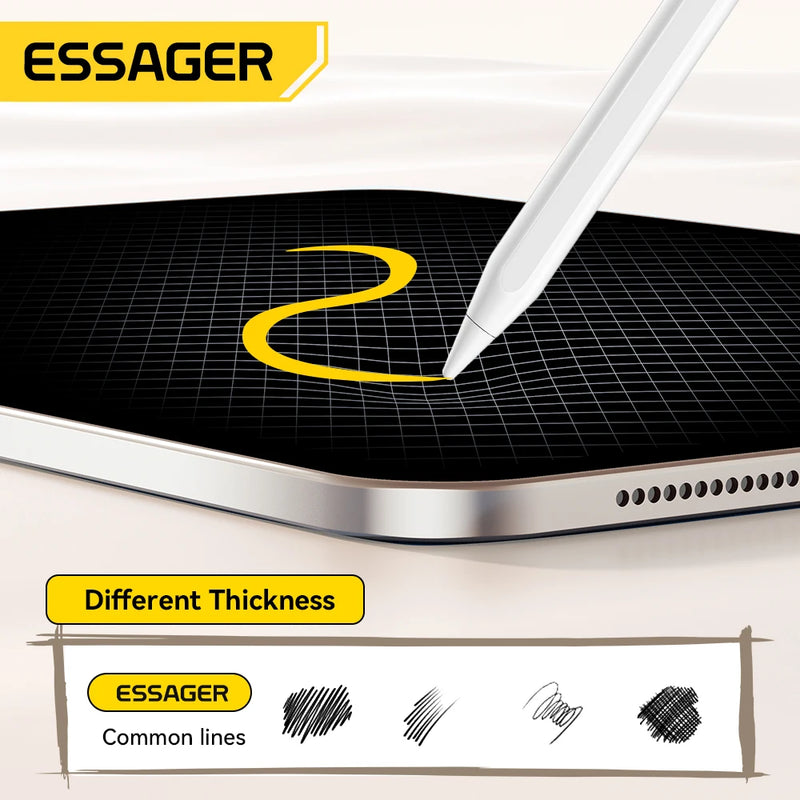 ប៊ិច Essager ម៉ាញេទិកសម្រាប់ iPad Pencil USB Type C សាកថ្មសម្រាប់ iPad Pencil ឆ្នាំ 2022 2021 2020 2019 2018 2015 គ្រឿងបន្ថែម
