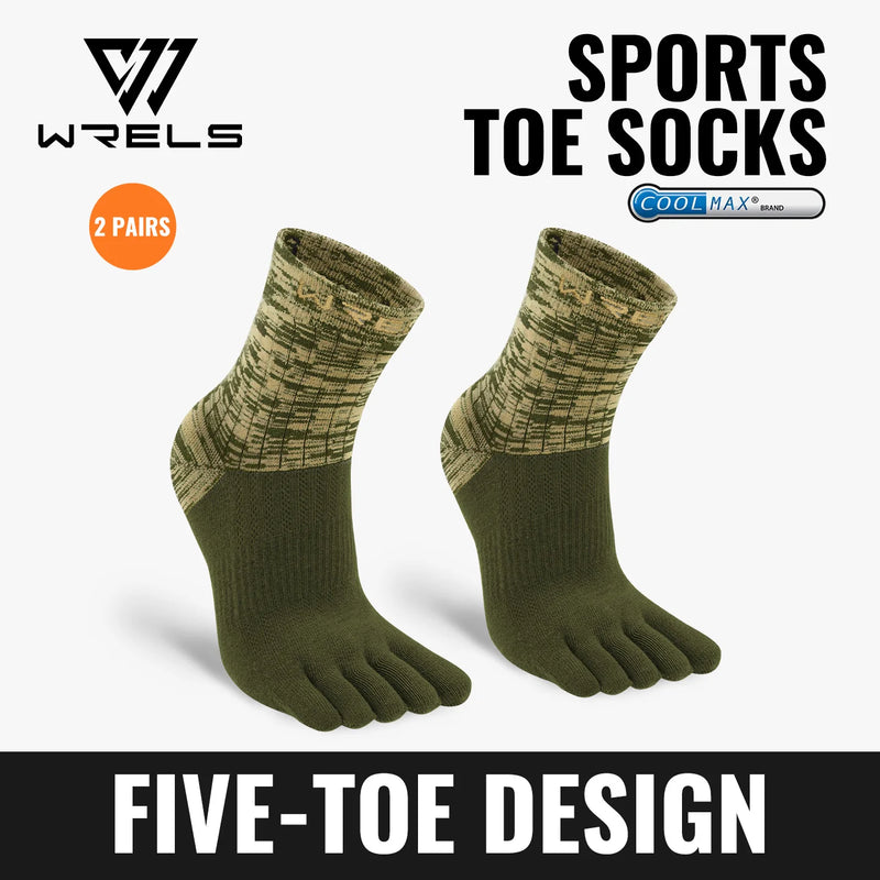 WRELS 1/2/3pairs COOLMAX Toe Socks for Men Women Running  Athletic Breathable Five Toe Quick Dry Performance Compression Toe Soc