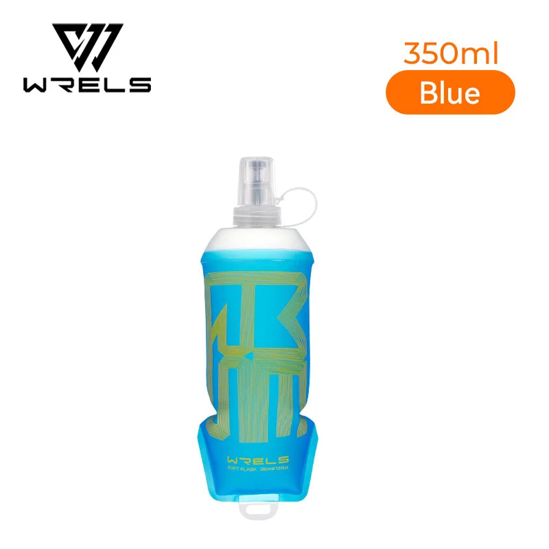 WRELS TPU Soft Water Bottle BPA‑Free Collapsible Flask Leakproof Soft Flask Hiking Climbing Marathon Sports Hydration Pack
