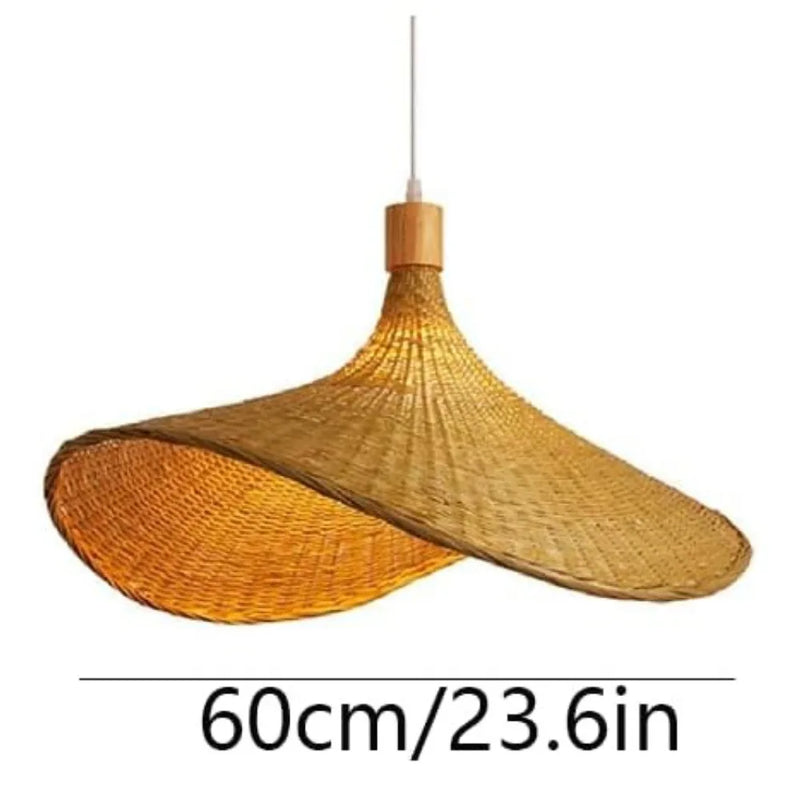 JOYINLED Chinese Style Bamboo Chandelier Rustic Handmade Woven Pendant Lighting for Kitchen Island Farmhouse Dining Room Lamp