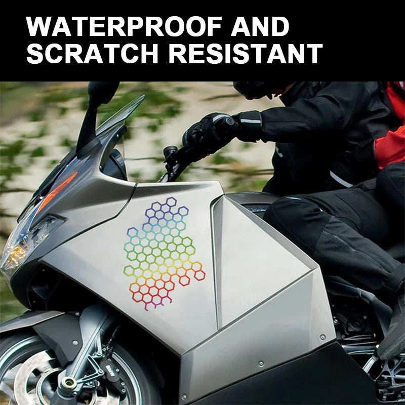 SEAMETAL Car Body Self Adhesive Sticker Waterproof Honeycomb Car Motorcycle Decals Stickers Car Refit Creative Body Decoration
