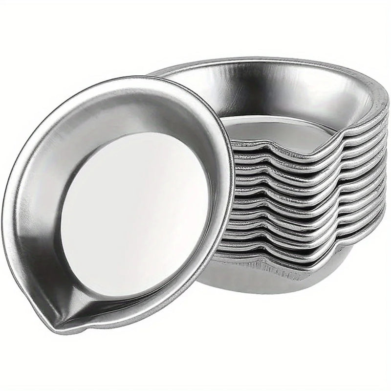 5/10/20pcs Durable Stainless Steel Paint Palette Set,Round Mixing Trays for Artists - Metal Art Supplies for Home and School Use
