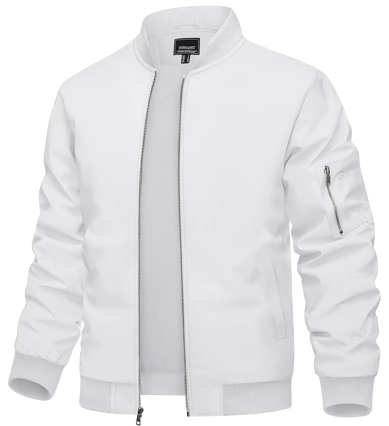 TACVASEN Men's Lightweight Windbreaker Bike Jacket Spring Autumn Casual Zip Up Coat With Pockets Fashion Streetwear Outerwear