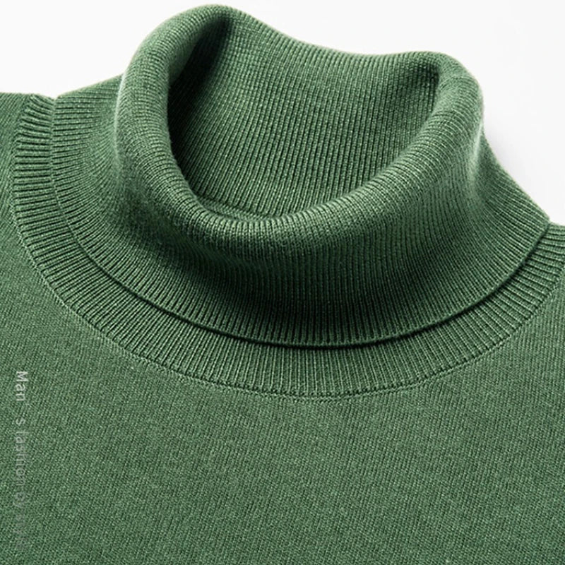 Men's Cashmere Blend Turtleneck, 480g 4A Anti-Pilling, Heavyweight Warm, Multi-Color WOOL
