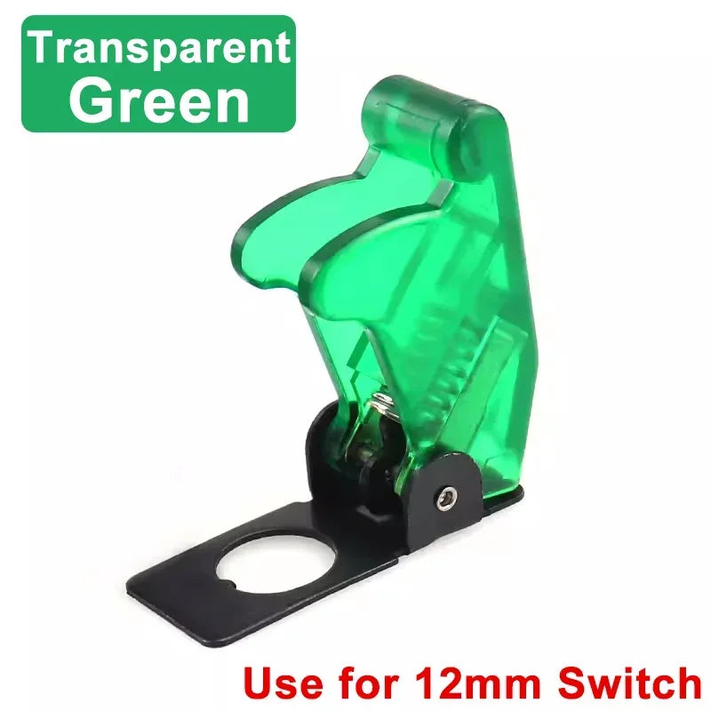 Auto Car Boat Truck Illuminated Led Toggle Switch With Safety Aircraft Flip Up Cover Guard 12V20A transparent