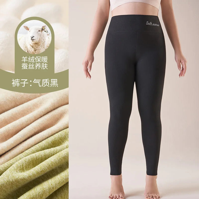 M-5XL Big Size Wool Velvet Warm Pajamas Pant New Autumn Winter Leggings Sleepwear For Sleeping Trousers Women Pantalon Pyjama