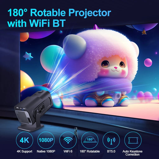 Transpeed Android11 Projector 1920*1080P 4K Wifi6 390ANSI AllwinnerH713 180° flexible BT5.0 Home Cinema Projetor Upgrated HY300
