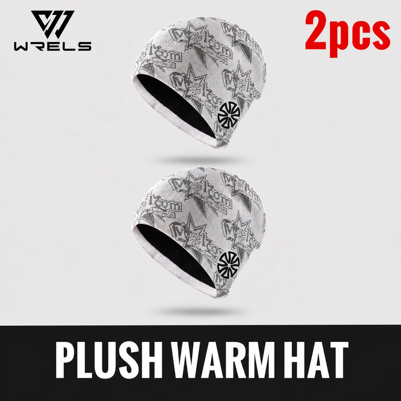 WRELS Cycling Cap Thermal Fleece Lined Ski Hat Windproof Warm Running Motorcycle Outdoor Sports Anti-Cold Skull Beanie Hat