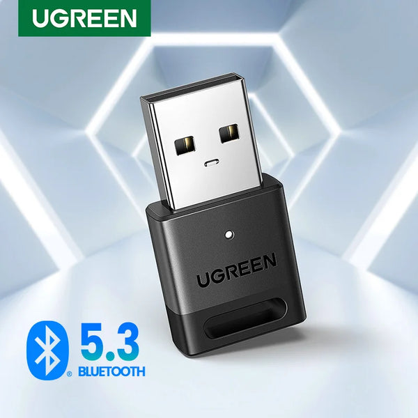 UGREEN USB Bluetooth 5.3 អាដាប់ទ័រ ឧបករណ៍ទទួល និងបញ្ជូន EDR ដុងហ្គល សម្រាប់កុំព្យូទ័រ ការផ្ទេរឥតខ្សែ សម្រាប់ឧបករណ៍បំពងសម្លេង Bluetooth Mouse