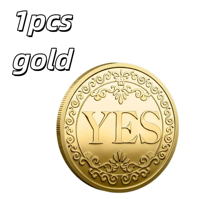 កាក់ចម្លង YES/NO 1គ្រាប់ – ស្ពាន់ពណ៌ប្រាក់-ប្រផេះ/មាស លំនាំផ្កាអនុស្សាវរីយ៍ សម្រាប់សន្សំ និងកាដូអនុស្សាវរីយ៍
