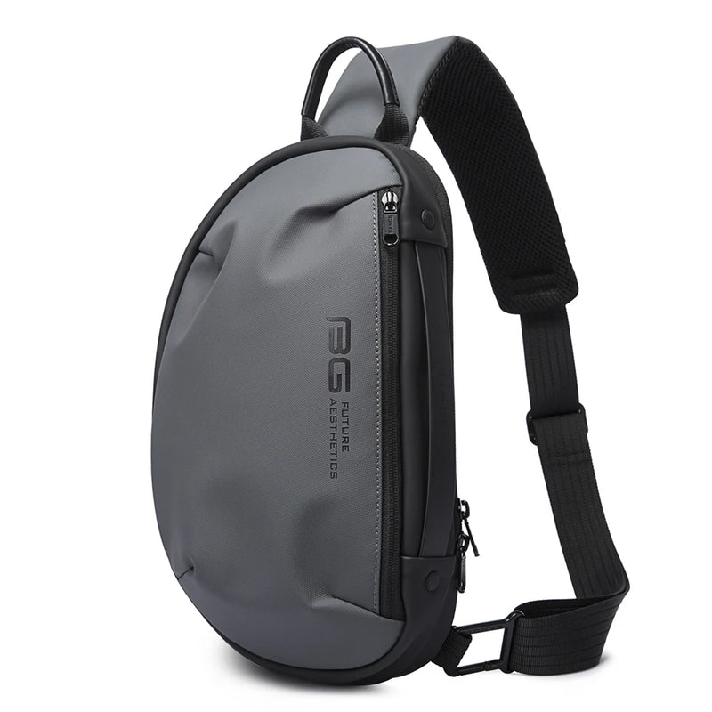 BANGE Solid Chest Bags Men Multi-Layers Sling Crossbody Bag Waterproof Chest Bag USB Charging Port Casual Shoulder Bag for Male