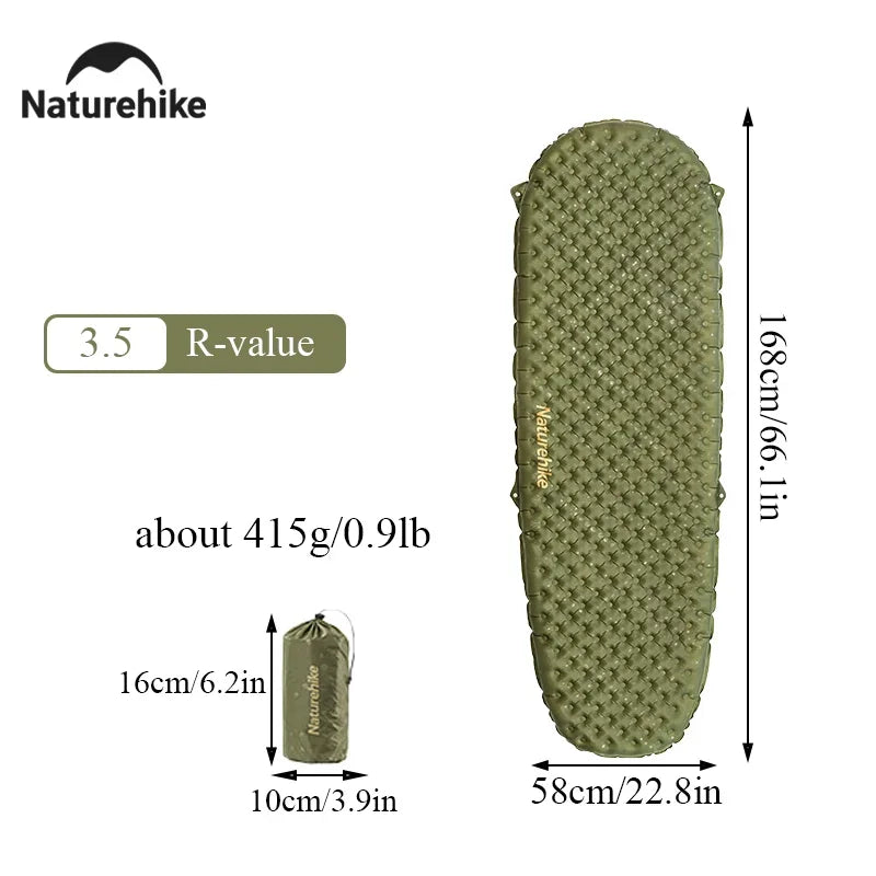Naturehike Inflatable Mattress R3.2 R3.5 Air Bed Outdoor Camping Travel Ultralight Portable Moisture-proof Mat Sleeping Pad