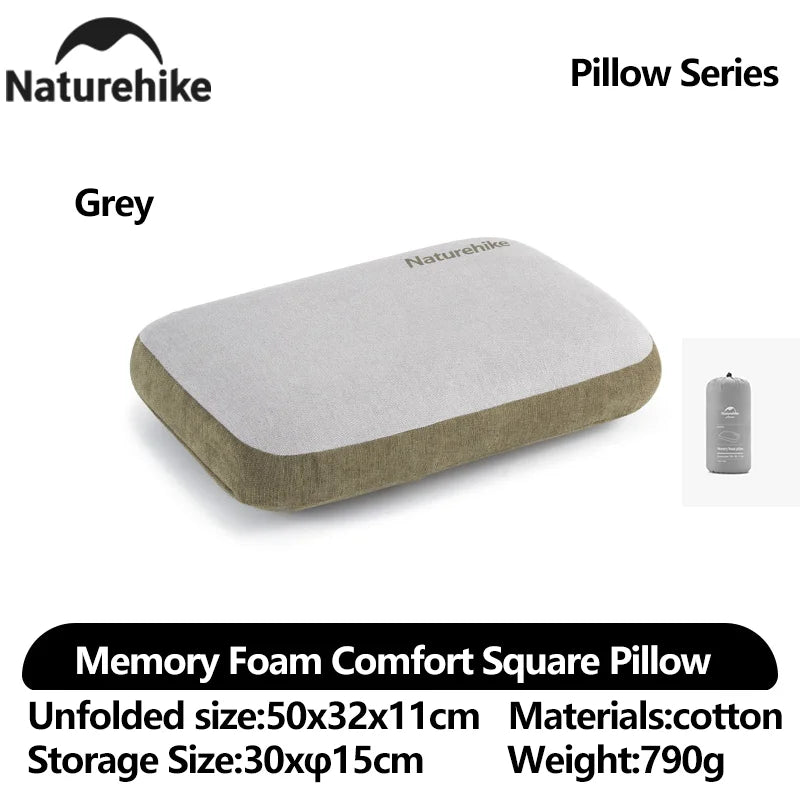 Naturehike Memory Foam Comfort Square Pillow Portable Outdoor Camping Travel Camping Pillow Home Office Rest Pillow