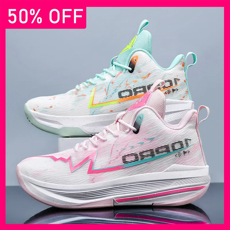 Unisex Basketball Shoes Breathable Mesh Outdoor Sports Competitions Running Shoes Spring Cushioning Rebound Basketball Boots
