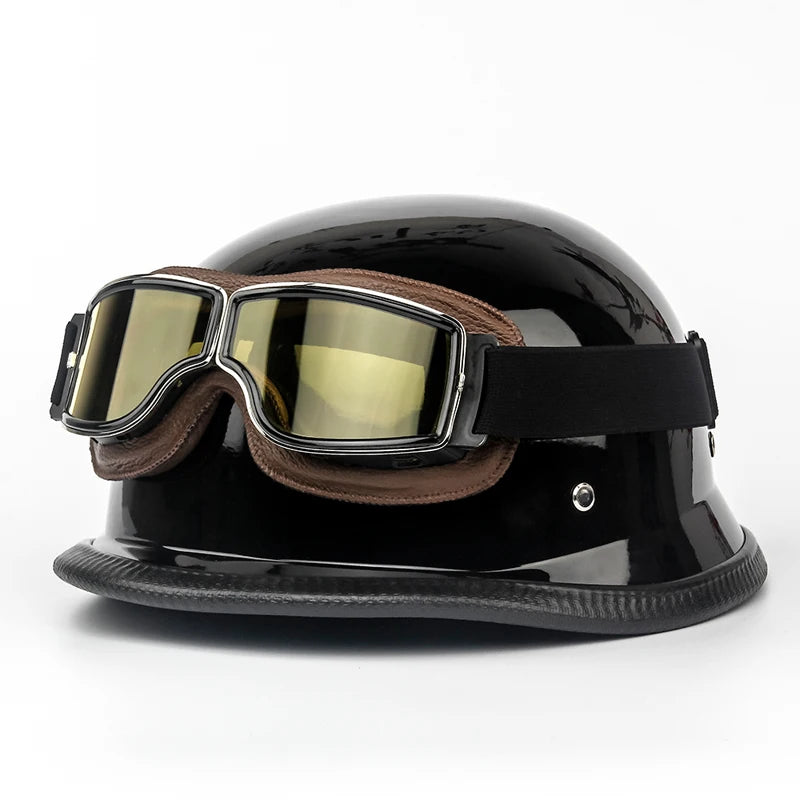 ABS material motorcycle helmet casco moto retro World War II German military helmet with goggles capacete