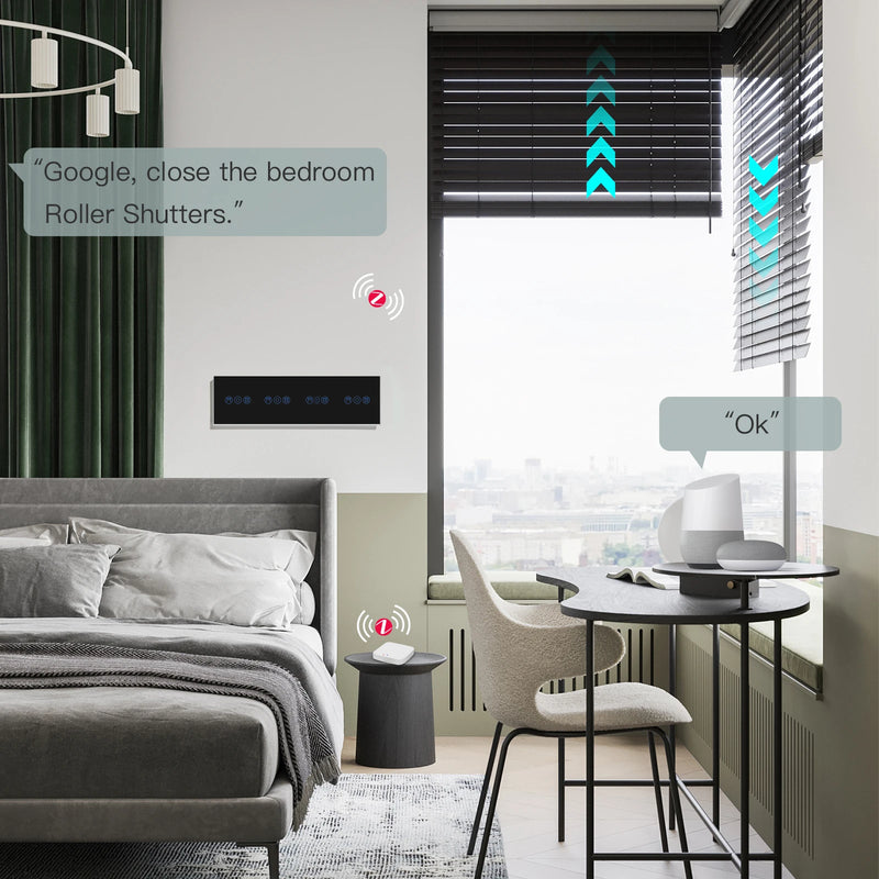 BSEED Zigbee Shutter Switches Electric Motorized Quadruple Smart Blinds Roller Google Home Smart Life Alexa Voice APP Control