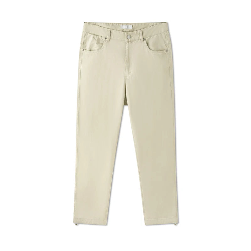 Semir Casual Pants Men Loose Straight Fit Drapey Solid Color Cotton Long Pants 2025 Summer Simple Versatile Trousers