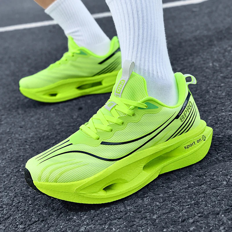 Men Women Carbon Racing Running Shoes Four Seasons New Breathable Lightweight Outdoor Casual Sneakers Couple Speed Sports Shoes
