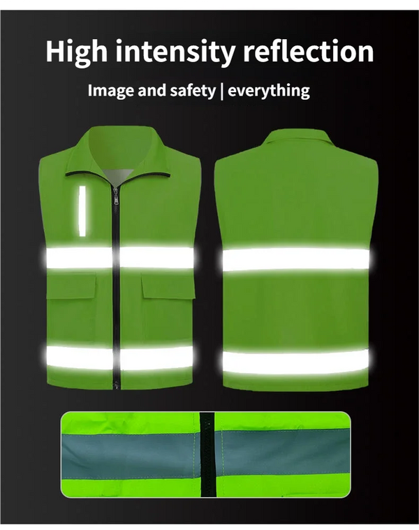 8-Color Lightweight Lapel Vest Bright-Colored Composite Double-Layer Mesh Double-Waist Outdoor Work Vest Custom Logo