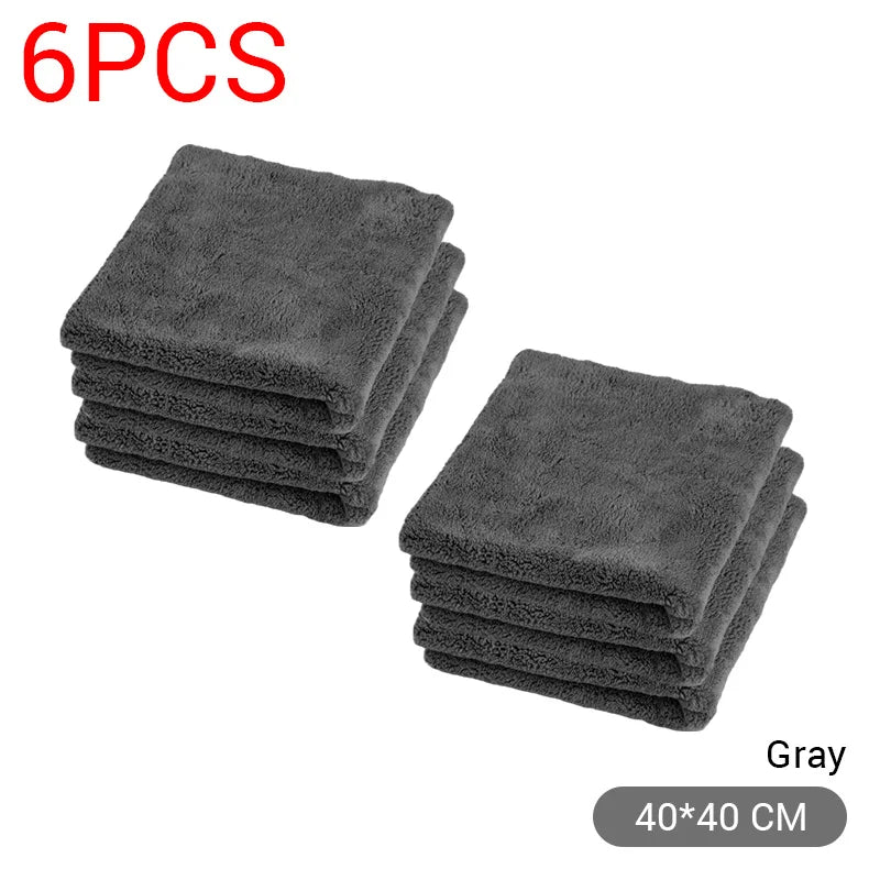 SEAMETAL 600GSM Car Thicken Cleaning Cloth Professional Cleaning Car Wiping Microfiber Towel Car Wash Rag 40x40cm 1/2/6/9 Packs