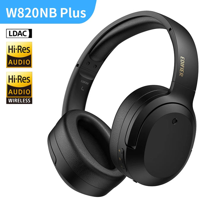 Edifier W820NB Plus Wireless Noise Cancelling Headphones Hi-Res Wireless with LDAC Codec 49hrs of Playtime Bluetooth Headset Black CHINA