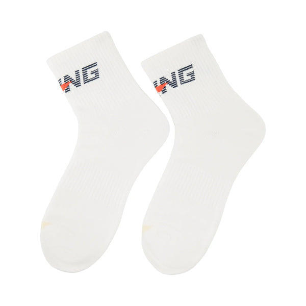 ស្រោមជើងកីឡា Li-Ning Unisex មានខ្យល់ចេញចូលបានល្អ មានផាសុកភាព ទំហំ 22-28 សង់ទីម៉ែត្រ អក្សរ LiNing សម្រាប់បុរស និងស្ត្រី ស្រោមជើងធម្មតា AWSW037