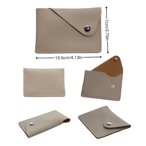 Minimalist Style Envelope Snap Closure PU Business Card Holder, Portable and Lightweight, Card Holder Wallet.