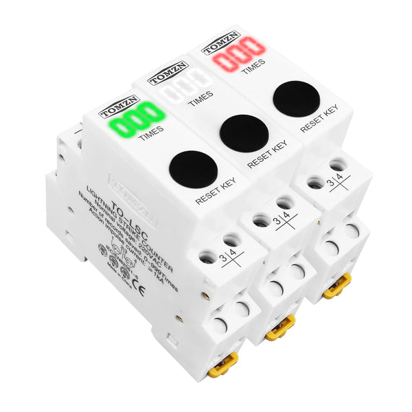 TOMZN Din Rail LED Display SPD Surge Protective Device Lightning Strike Counter 220V 50/60Hz 0-999 Times TO-LSC TOMZN