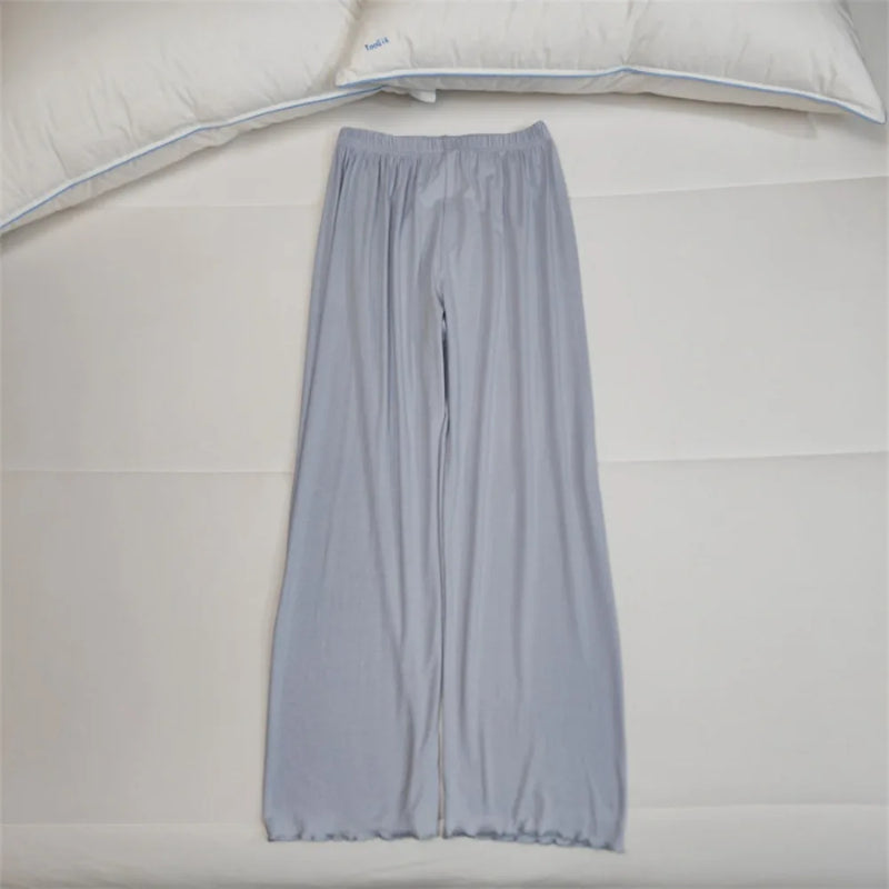 Pajama Pants Sleepwear Women Loungewear Spring Summer Lounge Bottoms Elastic Waist Home Pants Pajama Homewear Loose Trousers