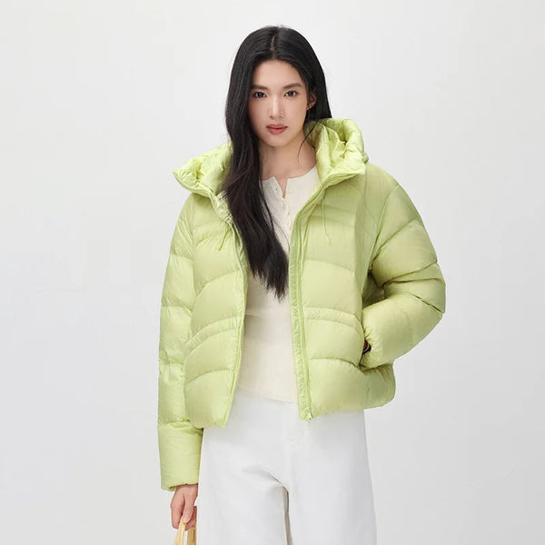 អាវក្រៅ Semir សម្រាប់នារី ៩០ ភាគរយ ធ្វើពីរោមសត្វទន់ ការពារទឹក មានមួក រចនាបថទំនើប សមឥតខ្ចោះ ឆ្នាំ២០២៦ ថ្មី