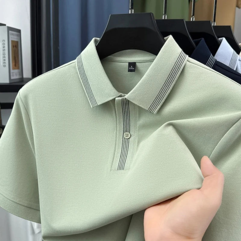 70% Cotton Men's Premium Pique Polo Shirt – 7A Antibacterial,  Soft Cotton Blend, Business Casual Wear