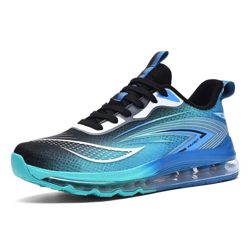 Men's casual sneakers four seasons breathable light full palm air cushion racing running shoes students mesh speed sports shoes
