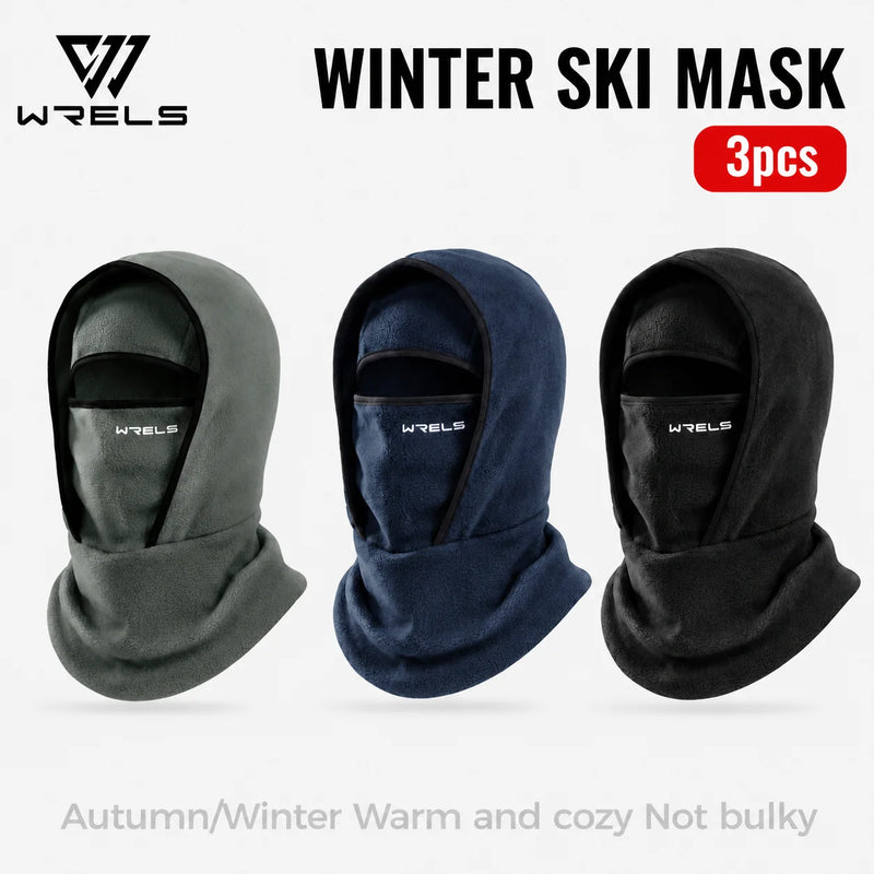 WRELS Balaclava Ski Mask Thermal Anti Cold Cycling Full Face Mask Thick Warm Motorcycle Helmet Liner Men Women Outdoor Sport Cap
