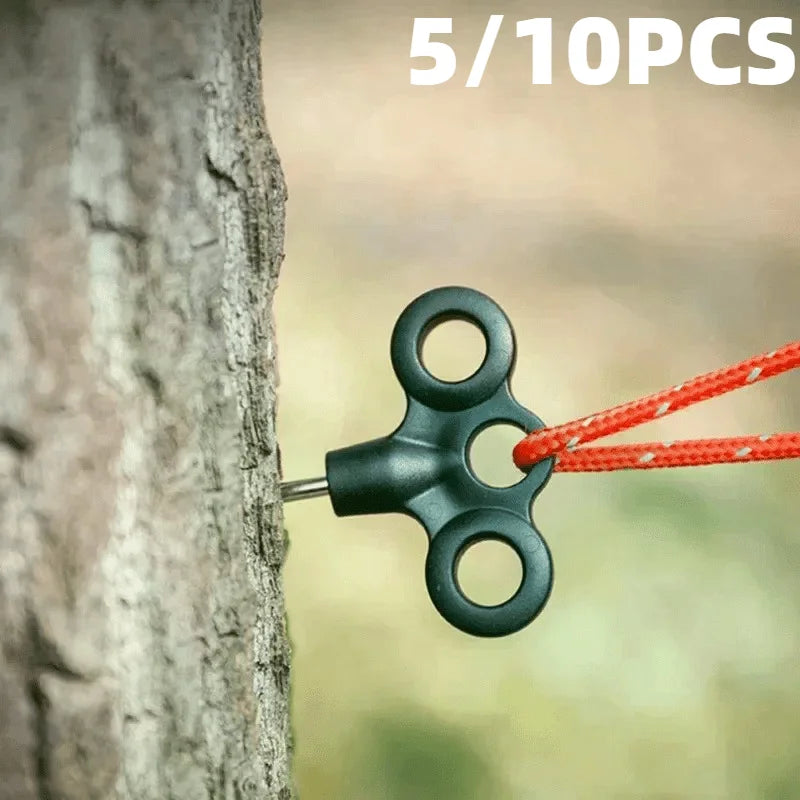 5/10pcs Mixed Color Multi-String Ground Stakes Anchors for Camping, Hiking, Trampolines, Tents, and Outdoor Gear
