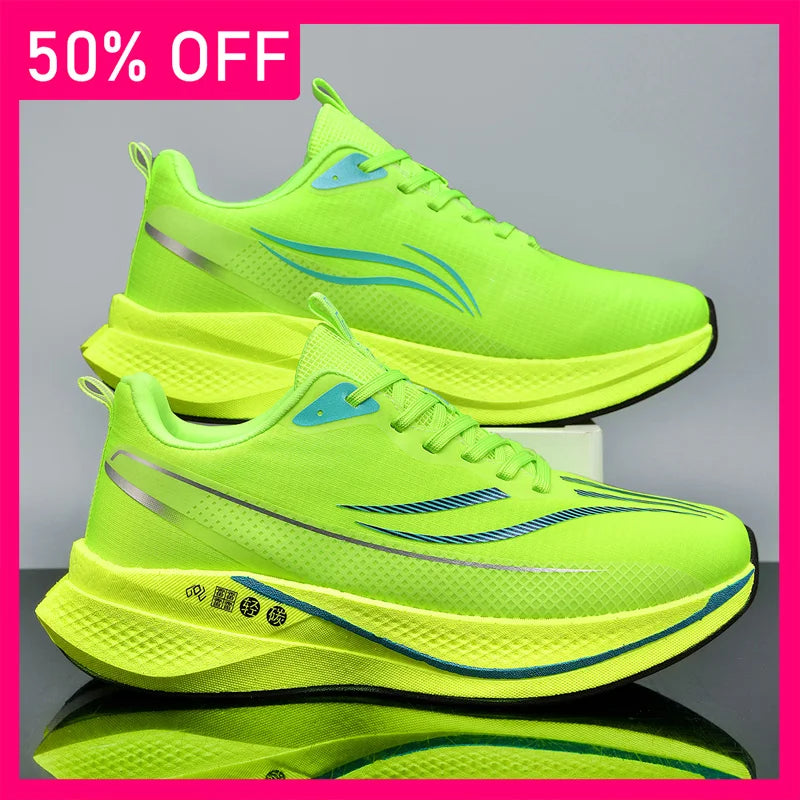 Unisex Sports Shoes Trendy Mesh Breathable Soft Thick Soled Non Slip Fitness Shoes 2026 New Outdoor Running Shoes for Men