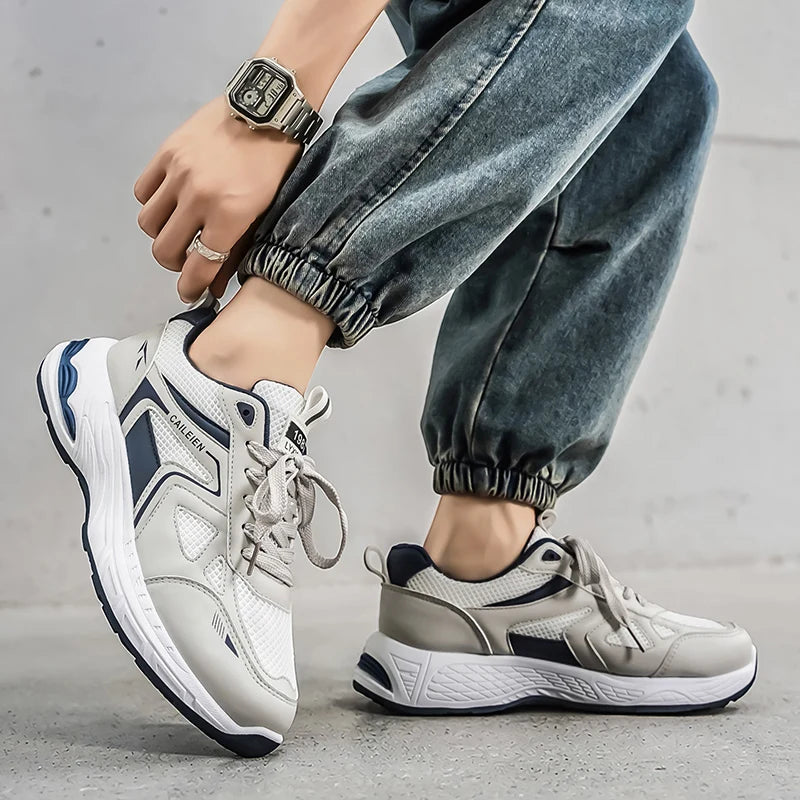 Men's breathable mesh sneakers summer soft-sole anti-slip casual outdoor running shoes students lightweight speed sports shoes