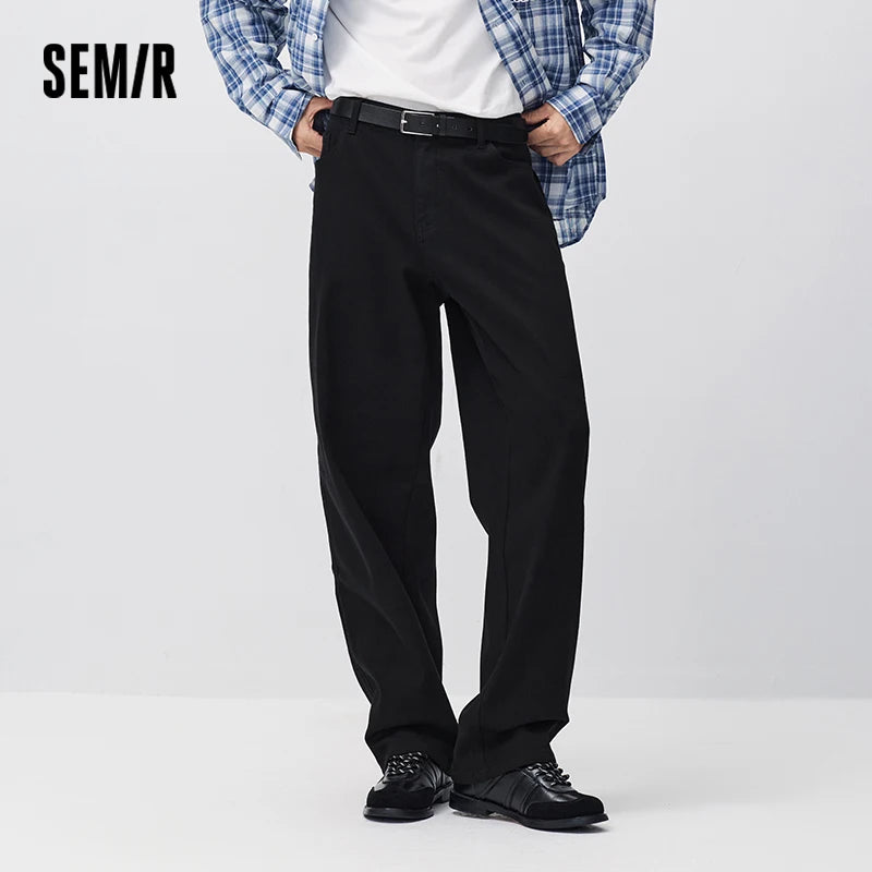ខោខូវប៊យបុរស Semir រាងស្លីម ជើងត្រង់ រចនាតិចតួចបំផុត អាចប្រើប្រាស់បានច្រើនយ៉ាង រដូវរងាថ្មី ឆ្នាំ២០២៦ ស្លៀកប្រចាំថ្ងៃ ស្ទីលធម្មតាក្នុងទីក្រុង