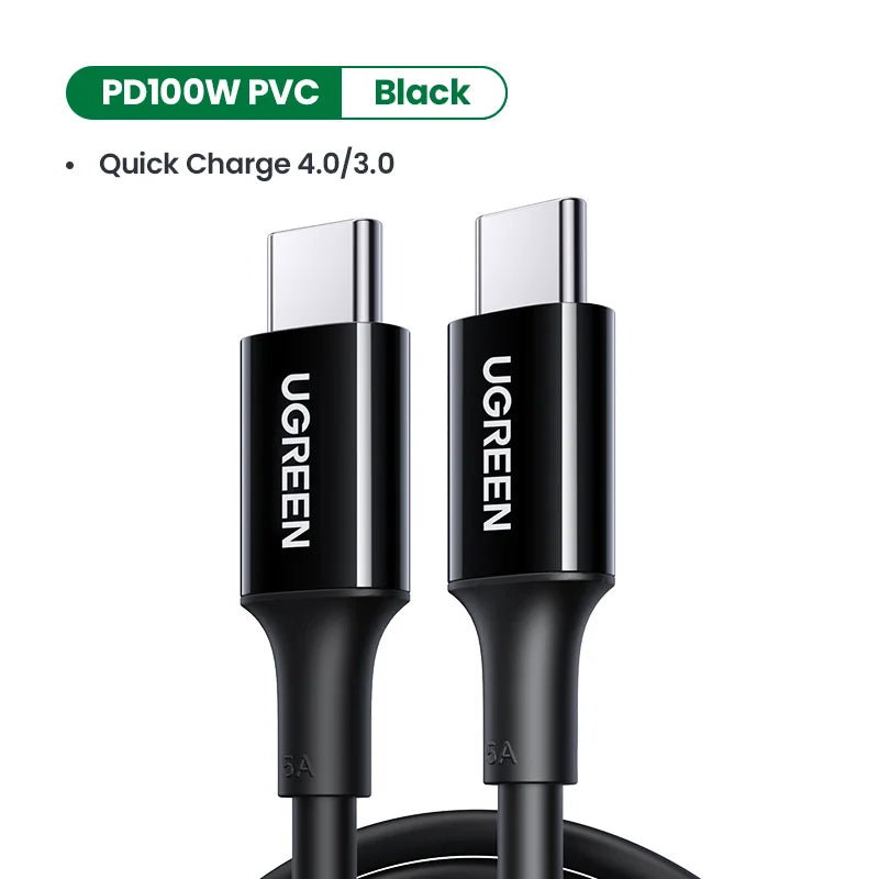 UGREEN PD100W/60W USB C to USB C Cable for iPhone 17 MacBook iPad Fast Charging Cable 5A/3A Type C Fast Charger PD Cable 0.5-3M