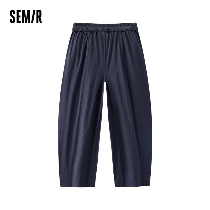 Semir Women Pants Woven 2026 Curved Cut Wide Leg Drawstring Urban Casual Everyday Style Soft Comfortable Daily Wear Trendy